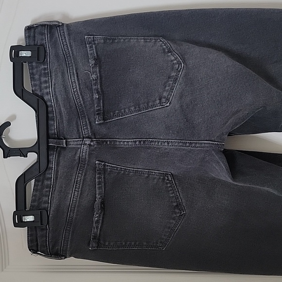 Old Navy Size 8 Washed Black / Gray Power Straight High Rise Denim Jeans - Picture 13 of 13